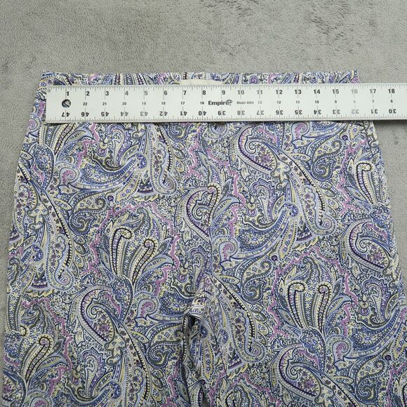 Talbots Pants Women's Size 12P Multicolor Mid-Rise Crop Paisley 21" Inseam - Picture 15 of 16
